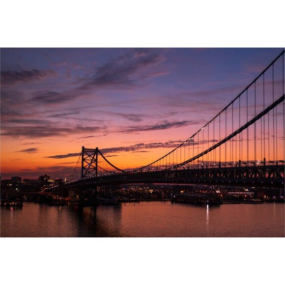 Benjamin Franklin Bridge, Philadelphia, PA - 4x6" - Color Photograph - Picture 1 of 1